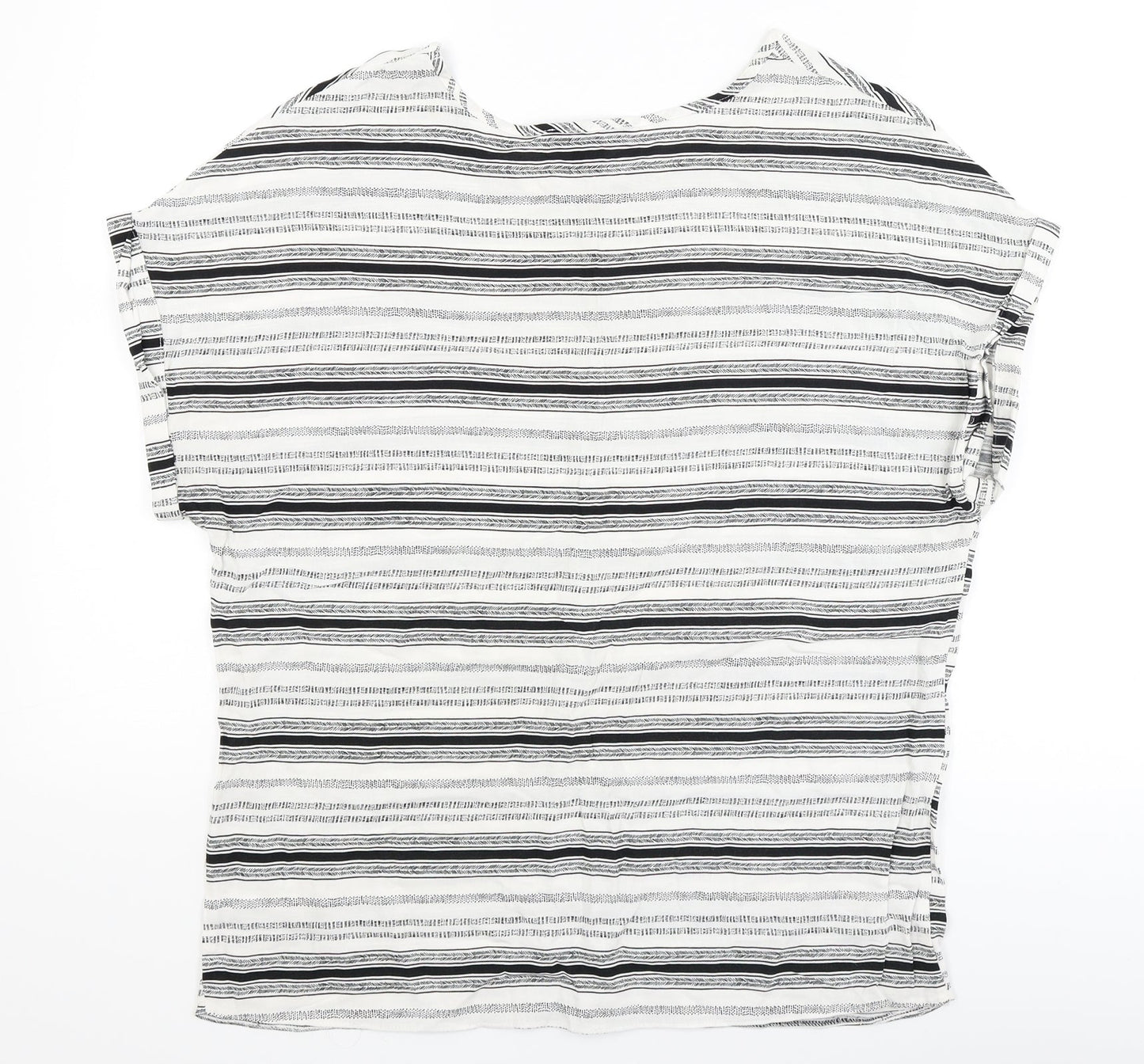 Atmosphere Womens White Striped  Basic T-Shirt Size 14