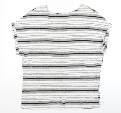 Atmosphere Womens White Striped  Basic T-Shirt Size 14