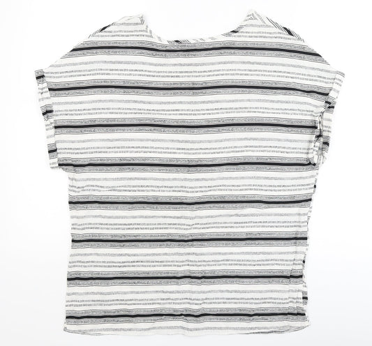 Atmosphere Womens White Striped  Basic T-Shirt Size 14