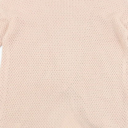 Brand and care label for Jaqueline deYong women’s pink jumper, size S