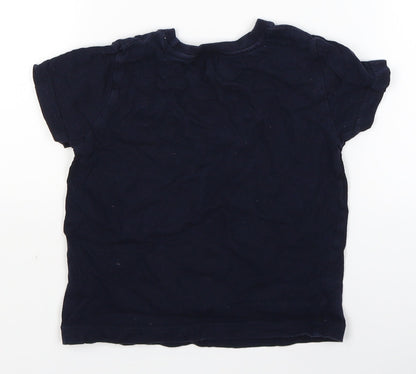 Rebel Boys Blue   Basic T-Shirt Size 2-3 Years  - i am awesome all the time