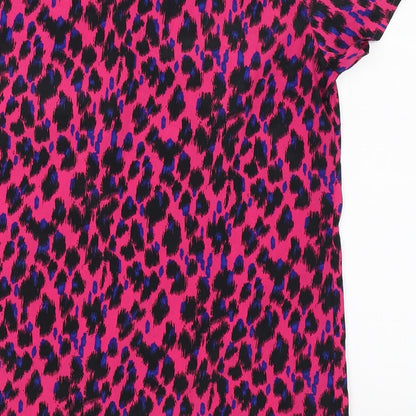 Joanna Hope Womens Pink Animal Print  Tunic T-Shirt Size 12