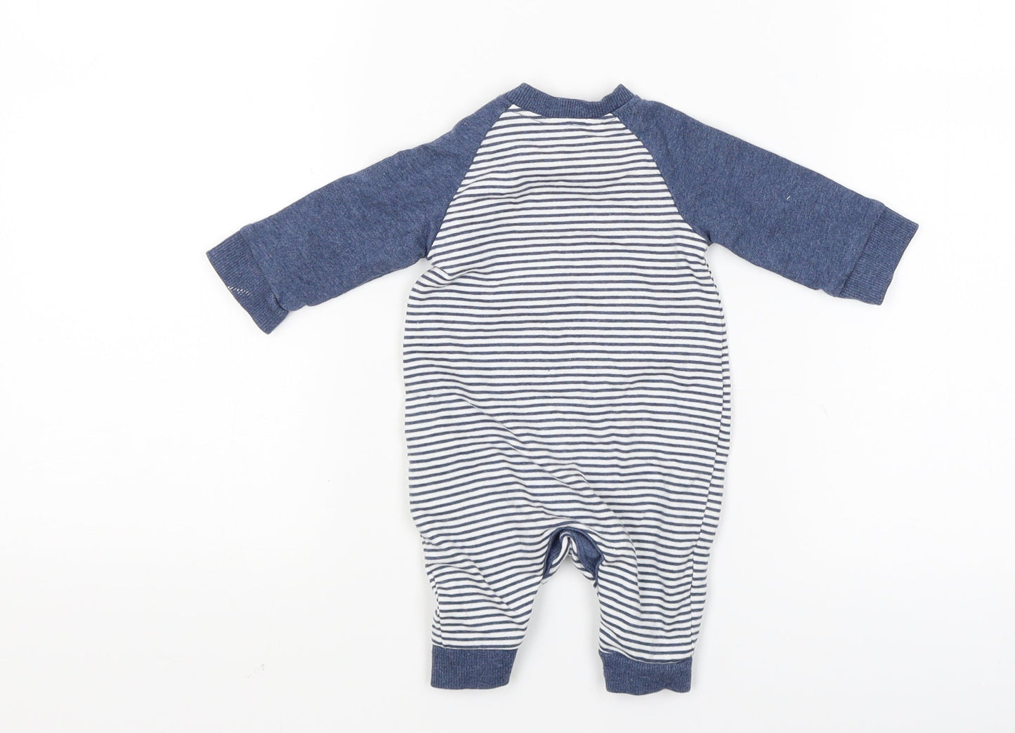Mothercare Baby Blue Striped  Babygrow One-Piece Size Newborn  - little heroes drink their milk