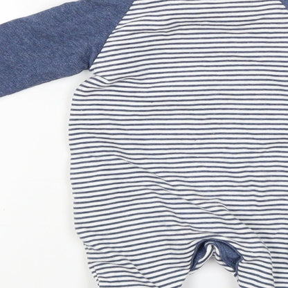 Mothercare Baby Blue Striped  Babygrow One-Piece Size Newborn  - little heroes drink their milk