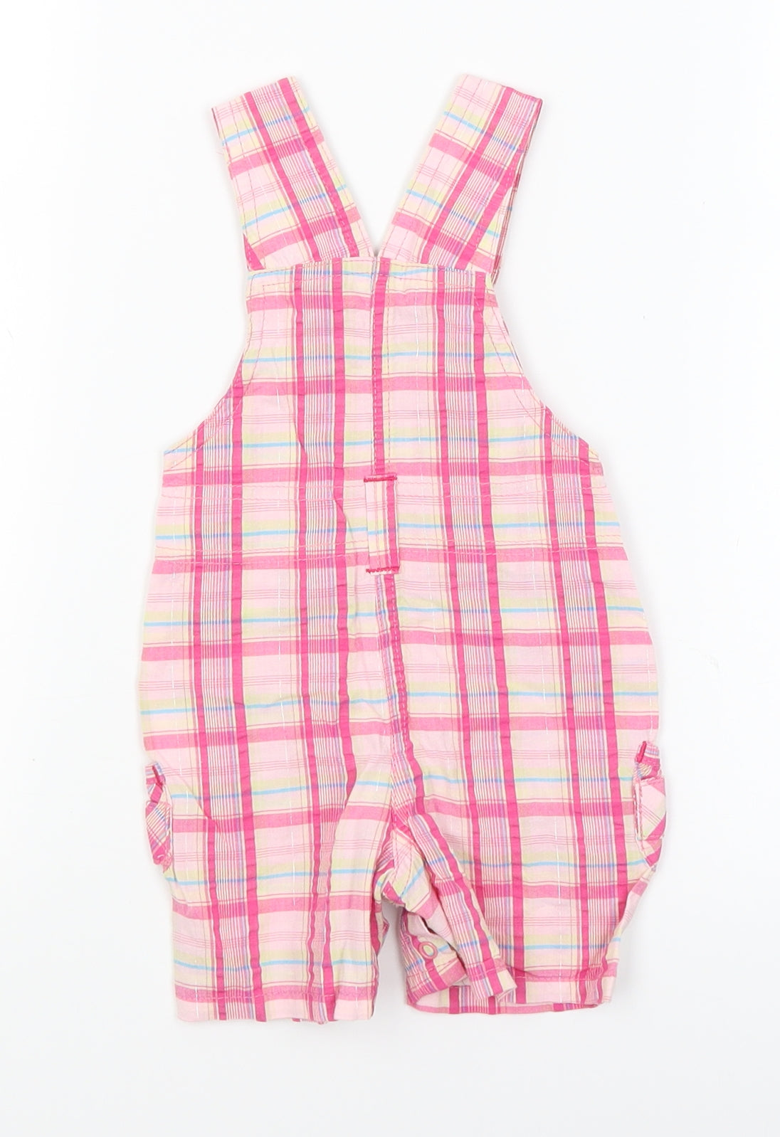 Marks and Spencer Baby Pink Plaid  Dungaree One-Piece Size 0-3 Months
