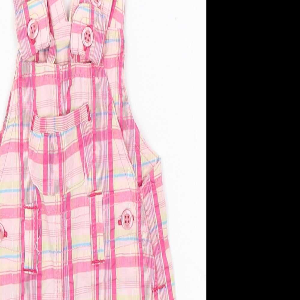 Marks and Spencer Baby Pink Plaid  Dungaree One-Piece Size 0-3 Months