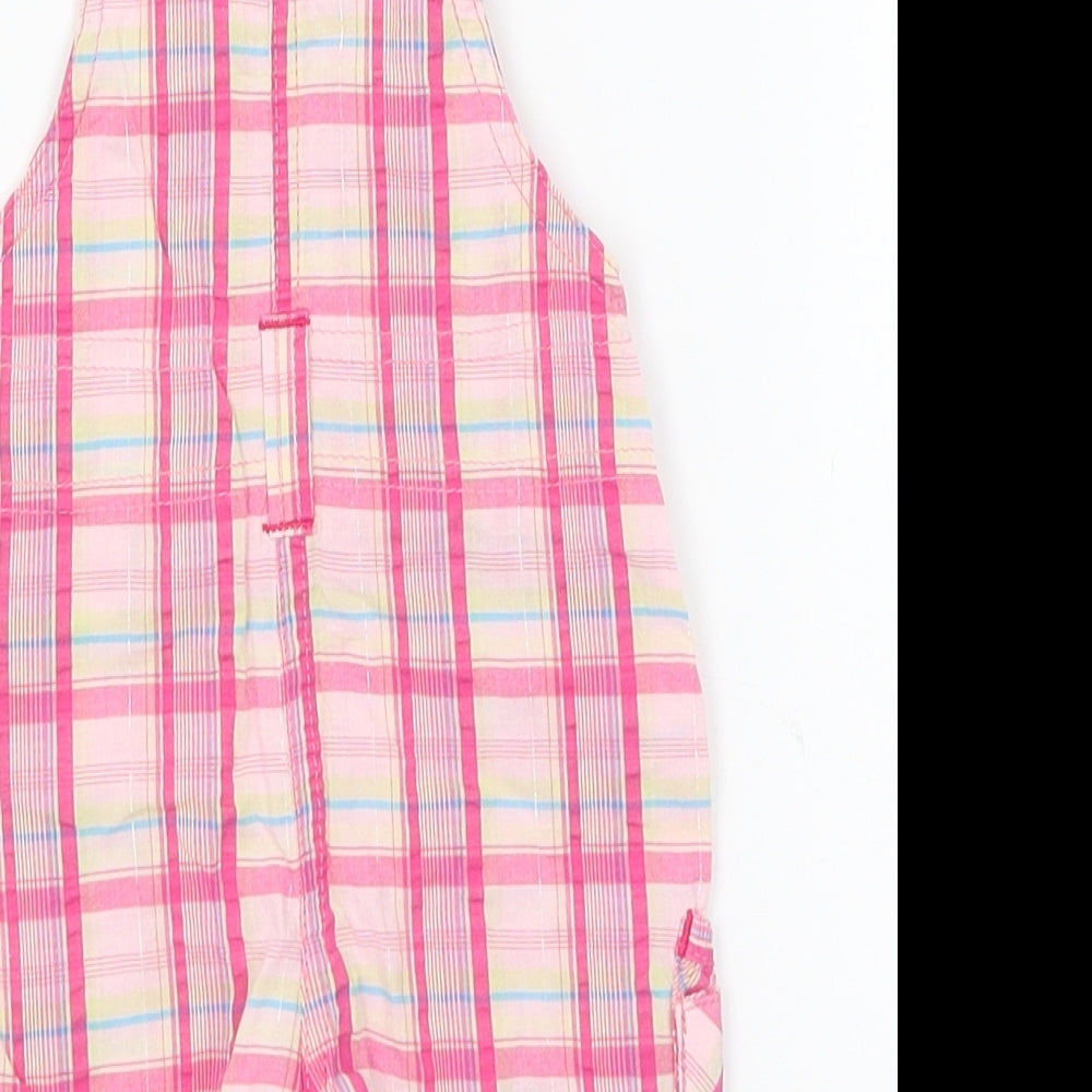 Marks and Spencer Baby Pink Plaid  Dungaree One-Piece Size 0-3 Months