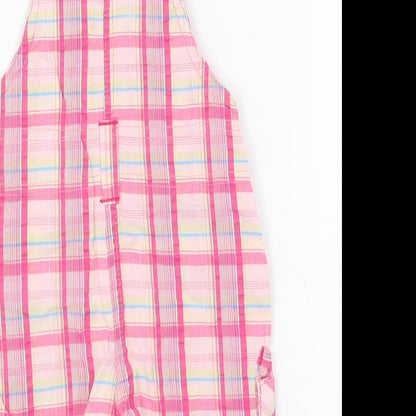 Marks and Spencer Baby Pink Plaid  Dungaree One-Piece Size 0-3 Months