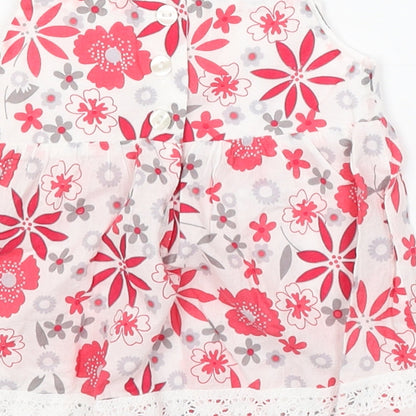 M&Co Baby White Floral  Fit & Flare  Size 3-6 Months