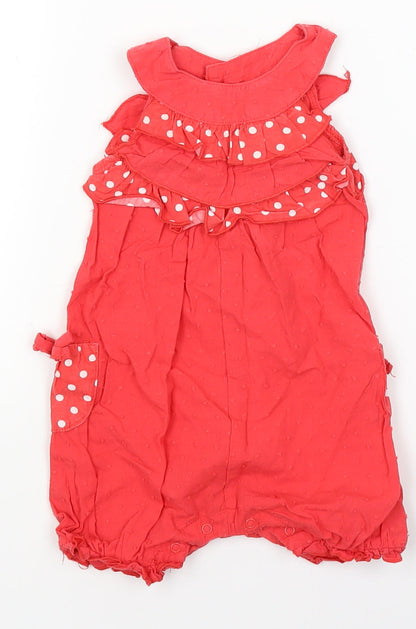 TU Baby Red Polka Dot  Babygrow One-Piece Size 3-6 Months