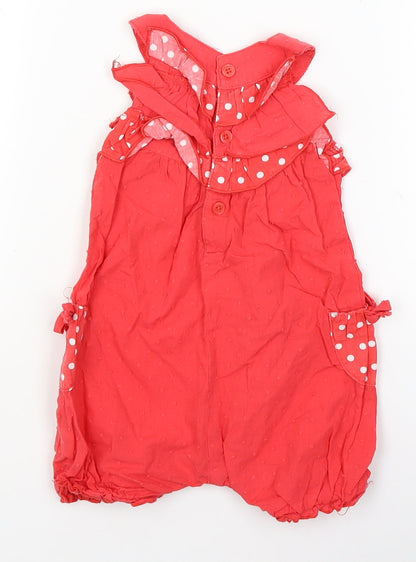TU Baby Red Polka Dot  Babygrow One-Piece Size 3-6 Months