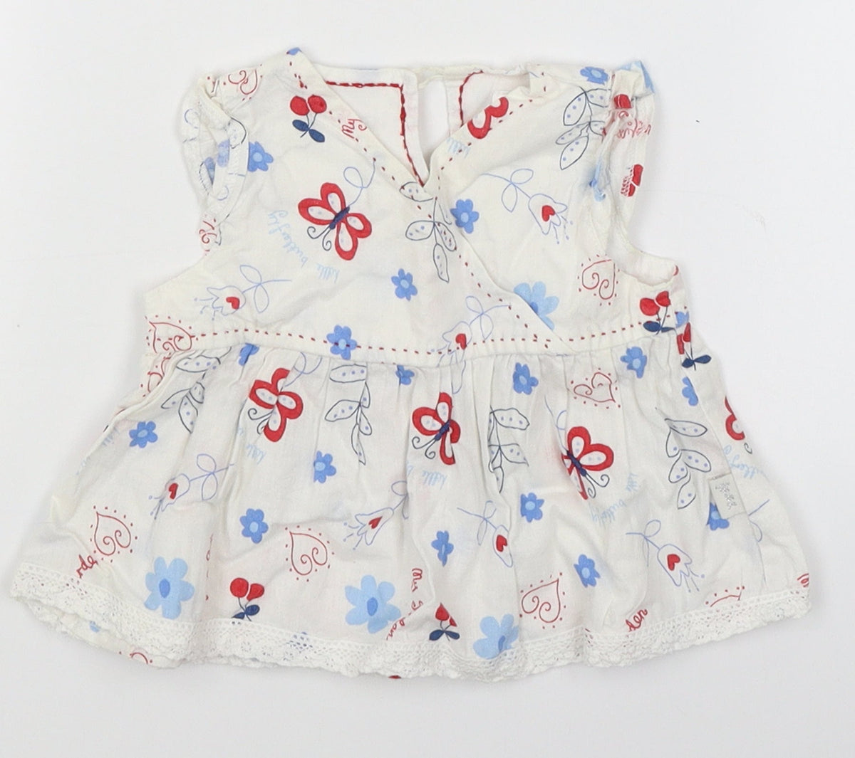 Front view of Pumpkin Patch Baby White Fit & Flare, size 3-6, Months