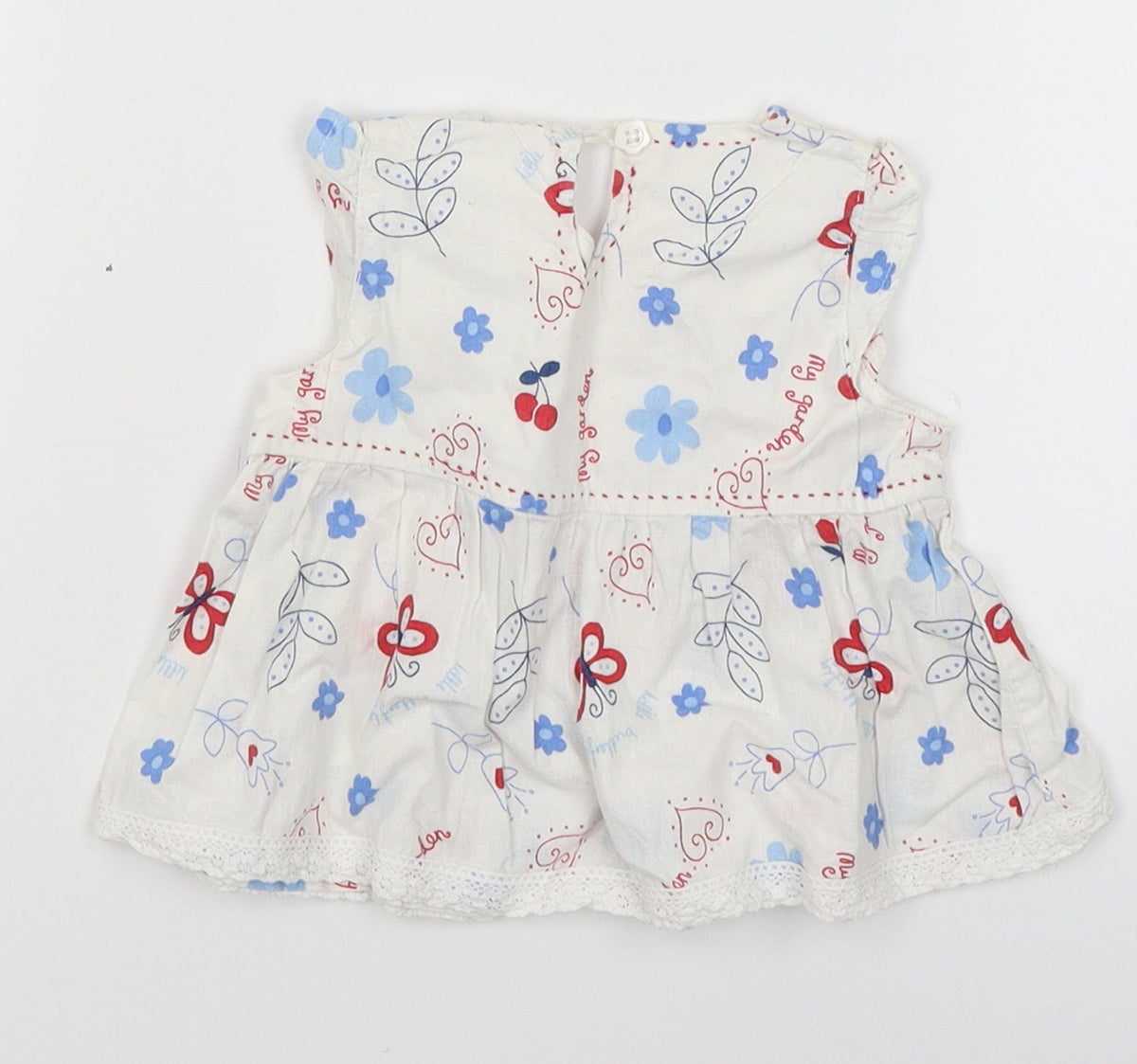 Back view of Pumpkin Patch Baby White Fit & Flare, size 3-6, Months