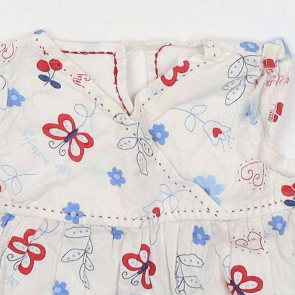 Close-up detail of Pumpkin Patch Baby White Fit & Flare, size 3-6, Months