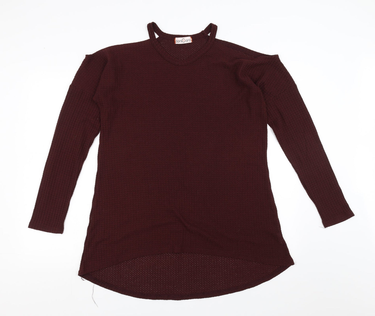 bonicaro Womens Purple   Pullover Jumper Size L  - cold Shoulder