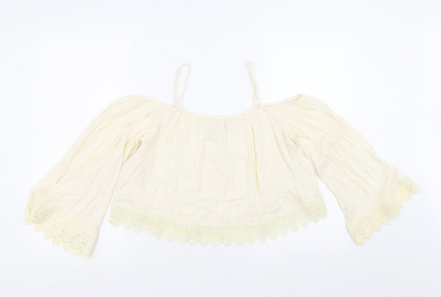 Womens UK Size 12 Divided by H&M Ivory Basic Blouse