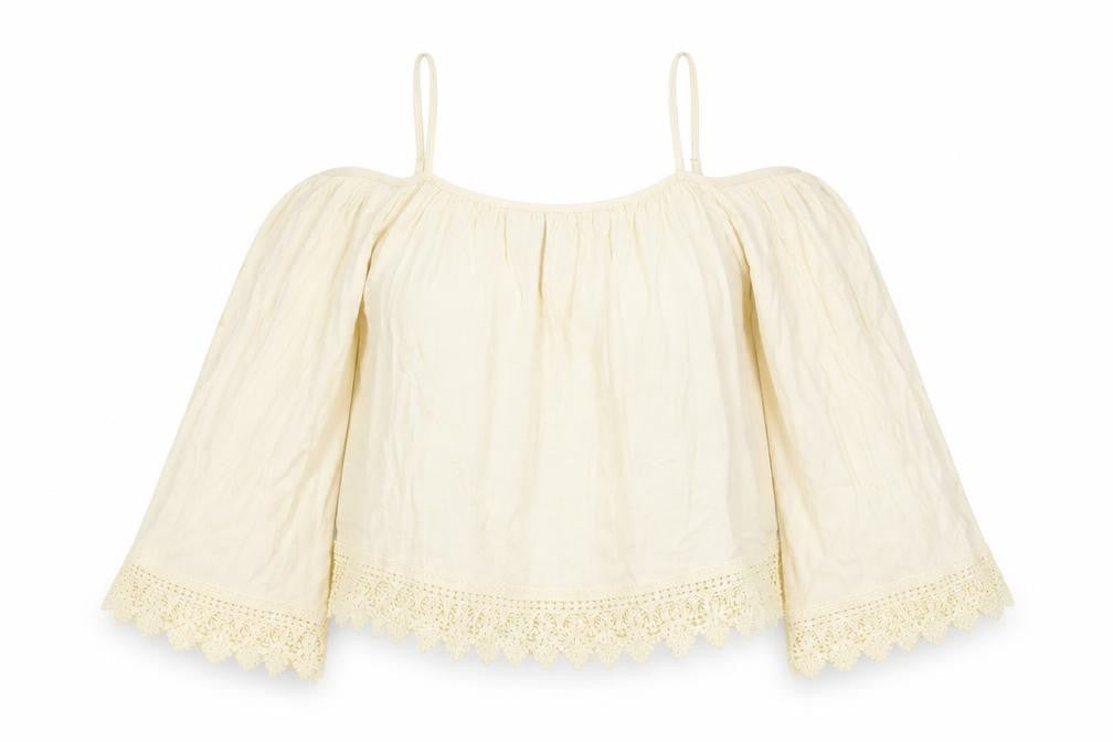 Womens UK Size 12 Divided by H&M Ivory Basic Blouse
