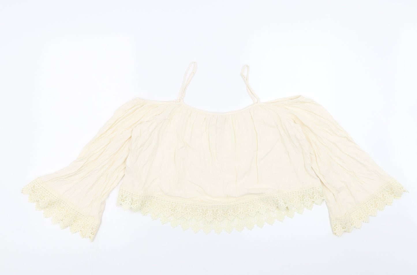 Womens UK Size 12 Divided by H&M Ivory Basic Blouse
