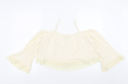 Womens UK Size 12 Divided by H&M Ivory Basic Blouse
