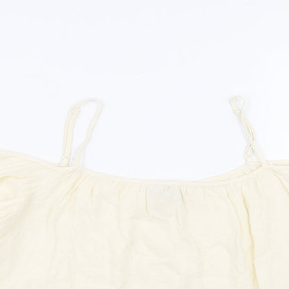 Womens UK Size 12 Divided by H&M Ivory Basic Blouse