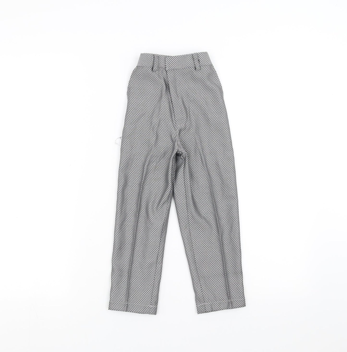 Preworn Boys Grey Geometric   Trousers Size 4 Years