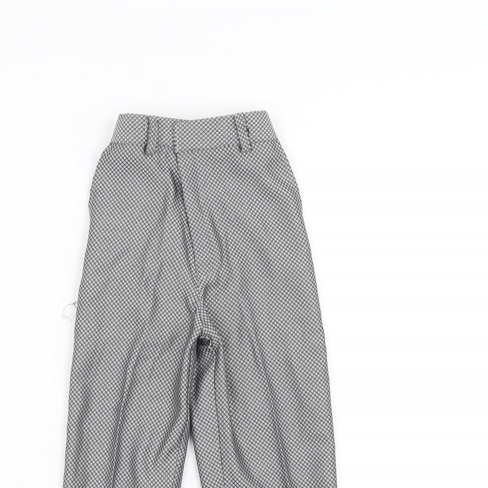 Preworn Boys Grey Geometric   Trousers Size 4 Years