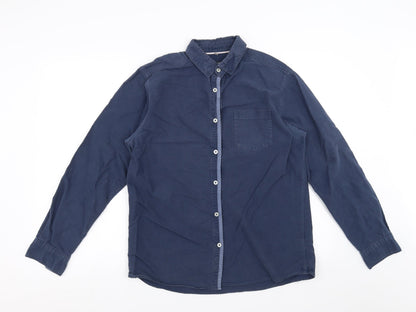 Mens UK Size M BOSTON CREW Blue  Button-Up Long Sleeve Casual Shirt
