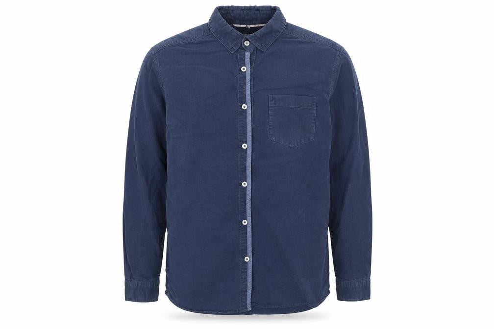 Mens UK Size M BOSTON CREW Blue  Button-Up Long Sleeve Casual Shirt