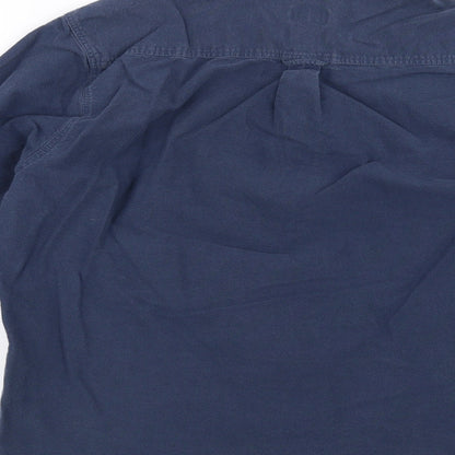 Mens UK Size M BOSTON CREW Blue  Button-Up Long Sleeve Casual Shirt