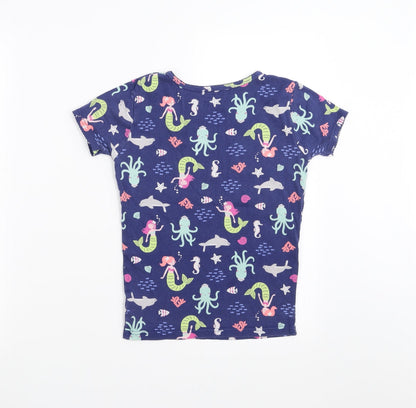 carters Girls Blue   Basic T-Shirt Size 12 Years  - mermaid