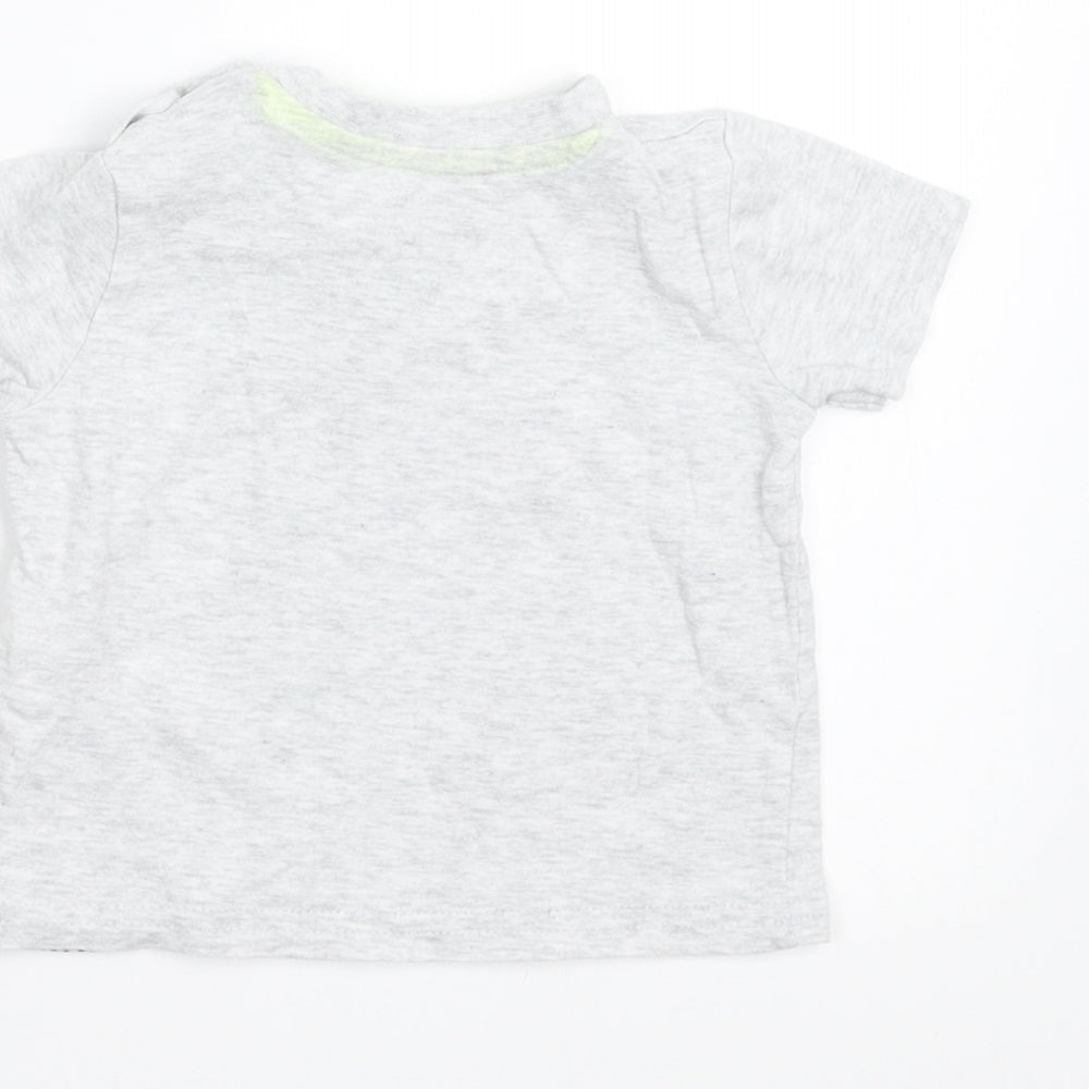 F&F Boys Grey   Basic T-Shirt Size 3-6 Months  - my daddy is super