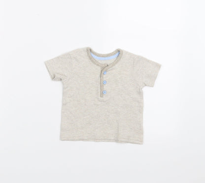 Additional front view of George boys’ beige basic t-shirt, size 3-6, months