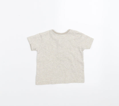 Back view of George boys’ beige basic t-shirt, size 3-6, months