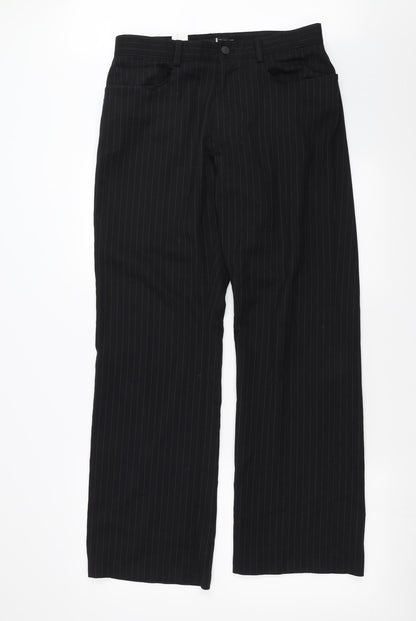 NEXT Mens Black Striped  Trousers  Size 32 in L31 in