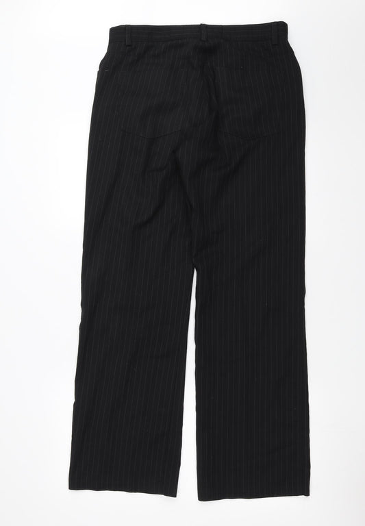 NEXT Mens Black Striped  Trousers  Size 32 in L31 in