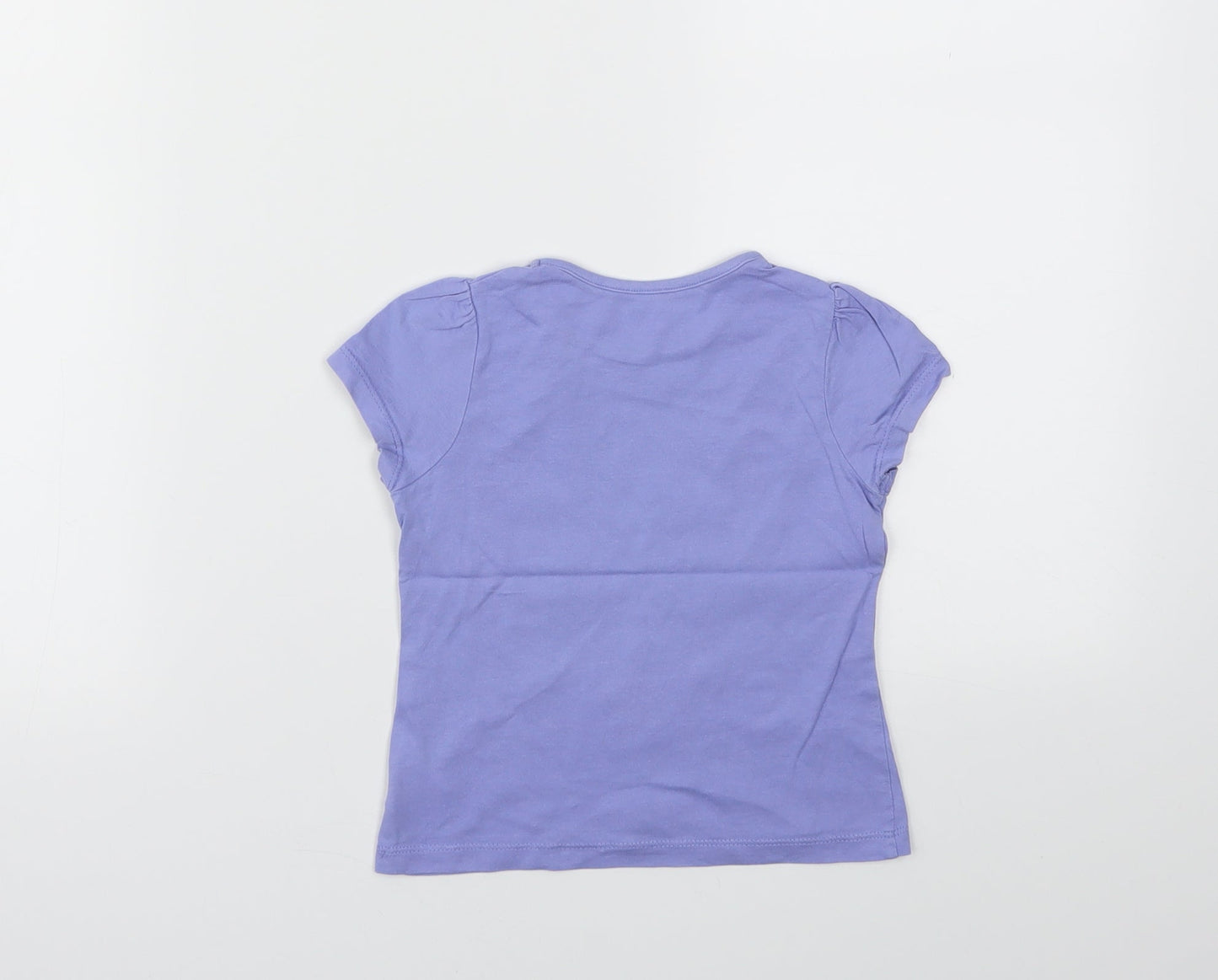 M Girls Purple Animal Print  Basic T-Shirt Size 12-18 Months