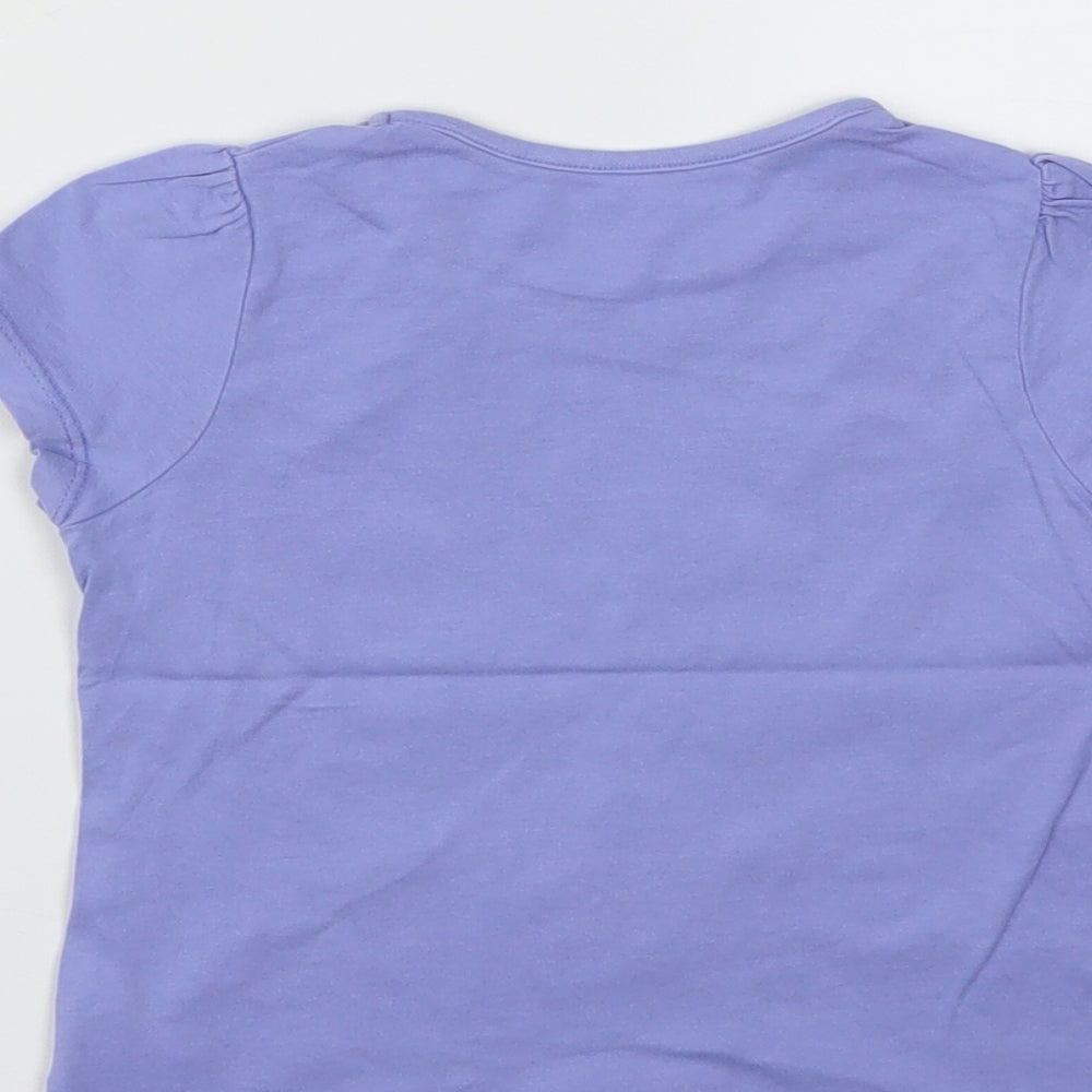 M Girls Purple Animal Print  Basic T-Shirt Size 12-18 Months