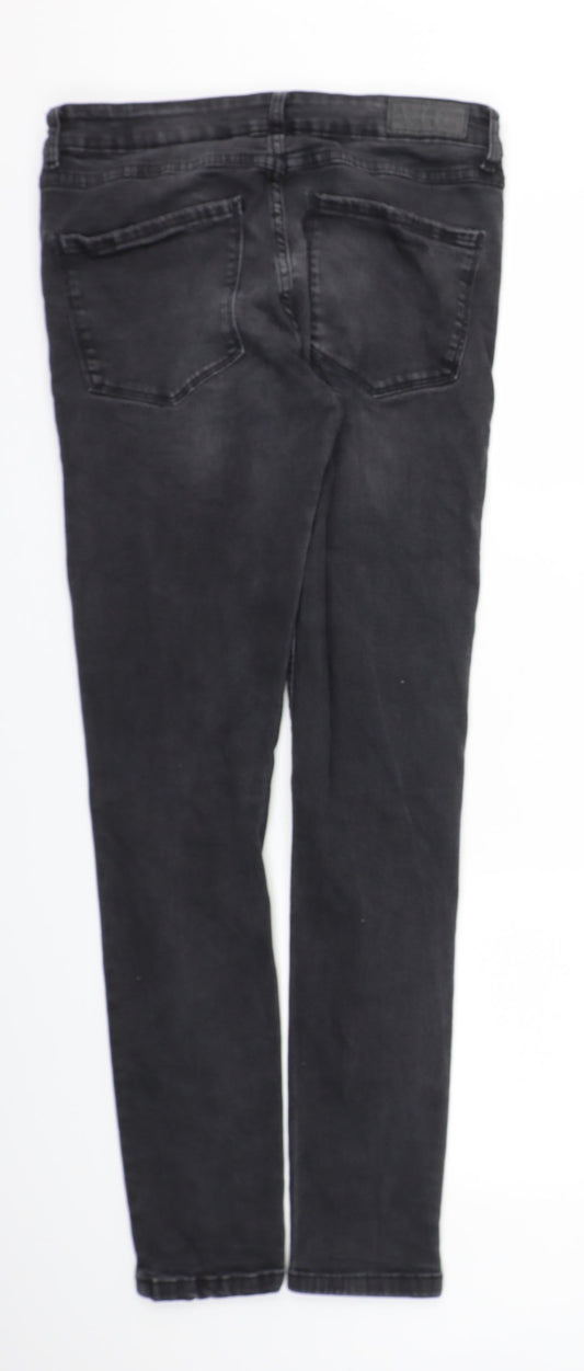 Womens UK Size 32 Preworn Regular Fit Skinny Black Jeans