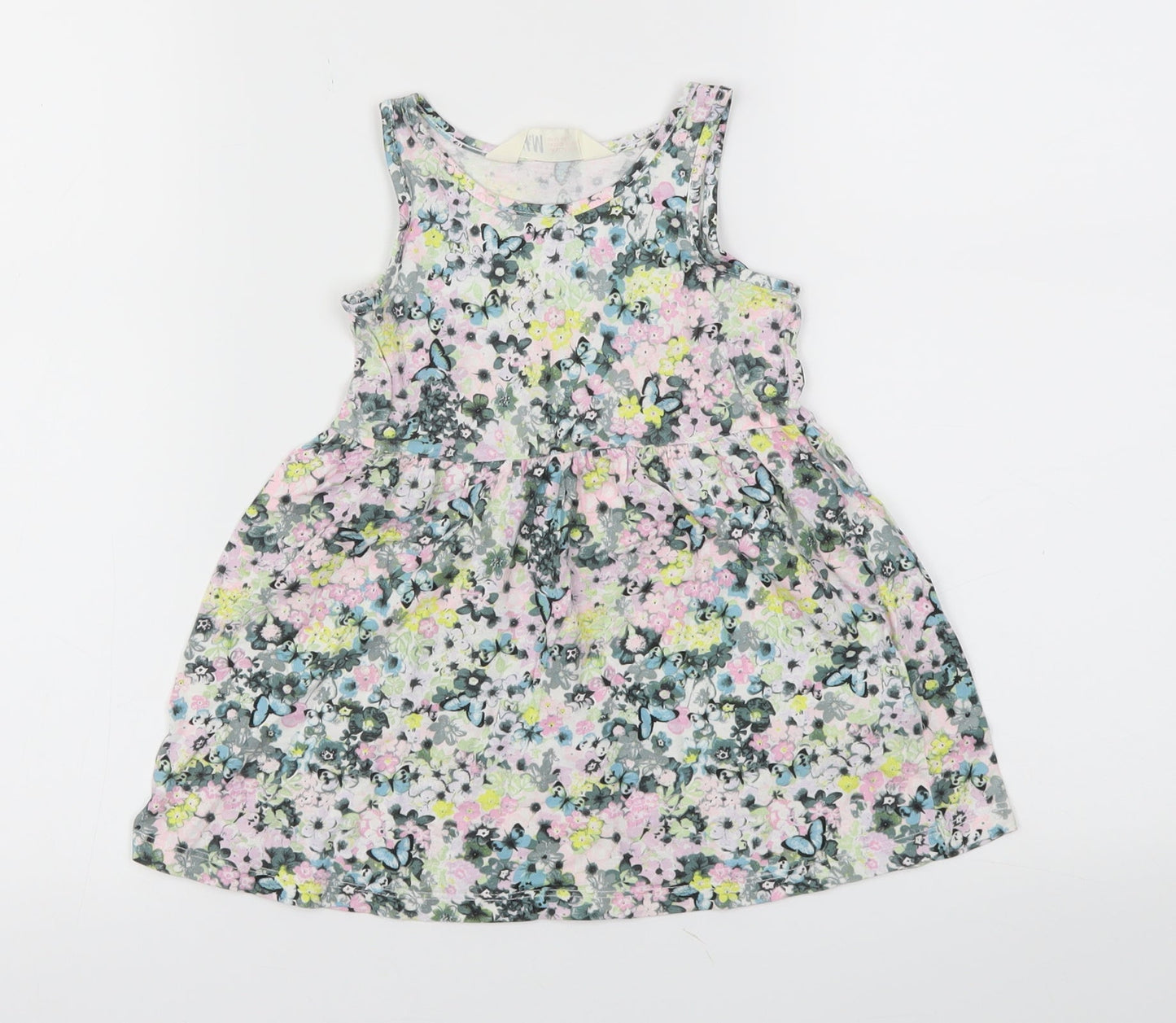 H&M Girls Multicoloured Floral  Fit & Flare  Size 2 Years