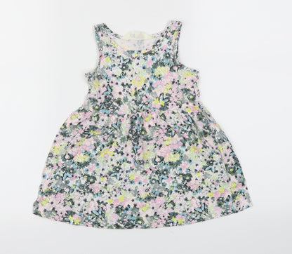 H&M Girls Multicoloured Floral  Fit & Flare  Size 2 Years