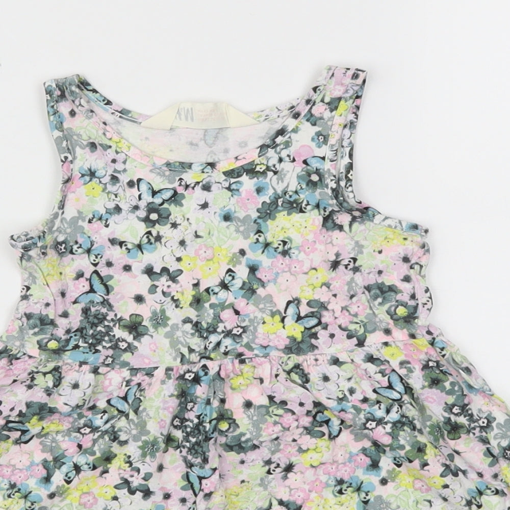 H&M Girls Multicoloured Floral  Fit & Flare  Size 2 Years