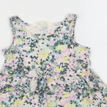 H&M Girls Multicoloured Floral  Fit & Flare  Size 2 Years