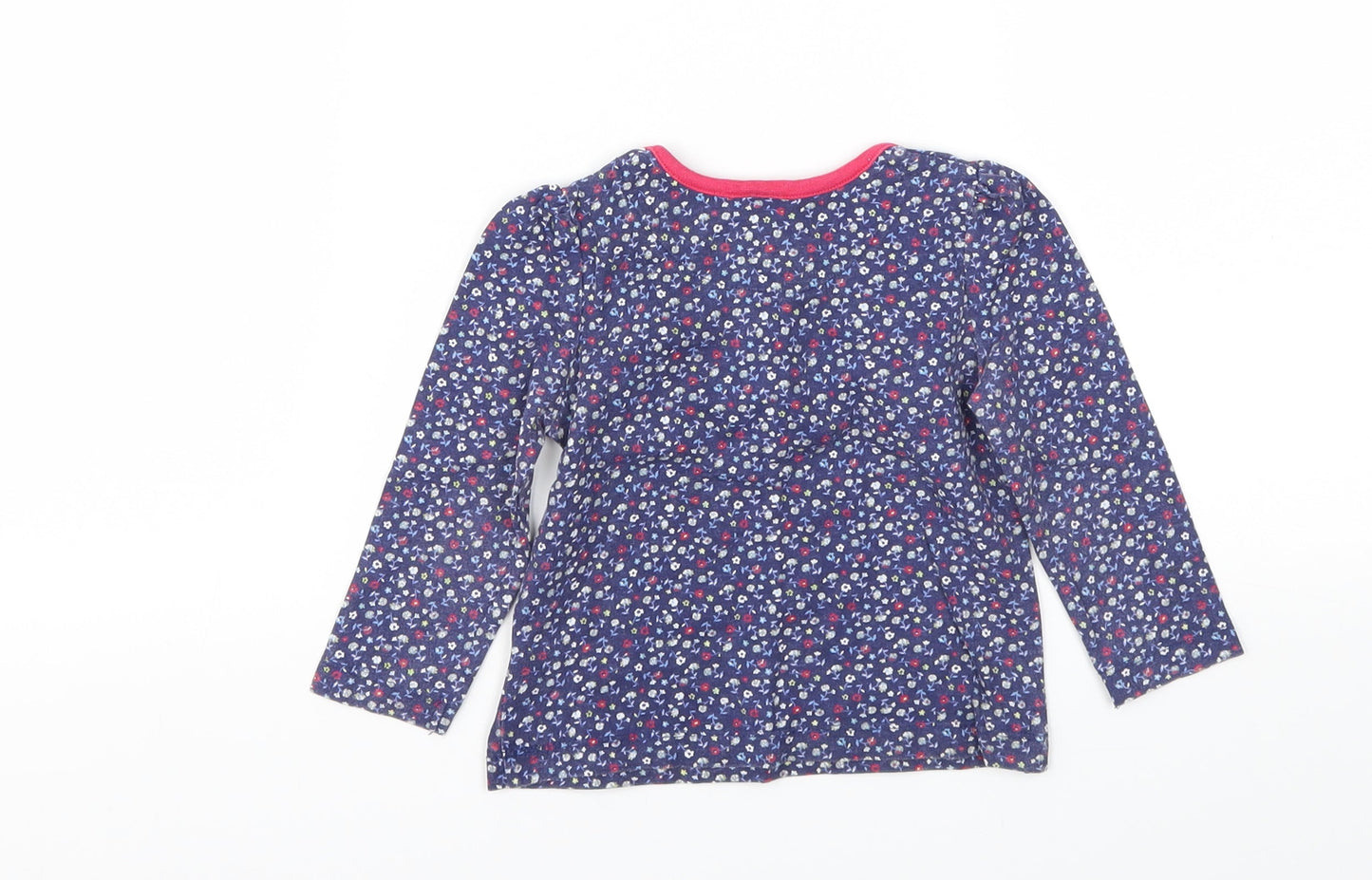 Mini Club Girls Blue Floral  Basic T-Shirt Size 12-18 Months