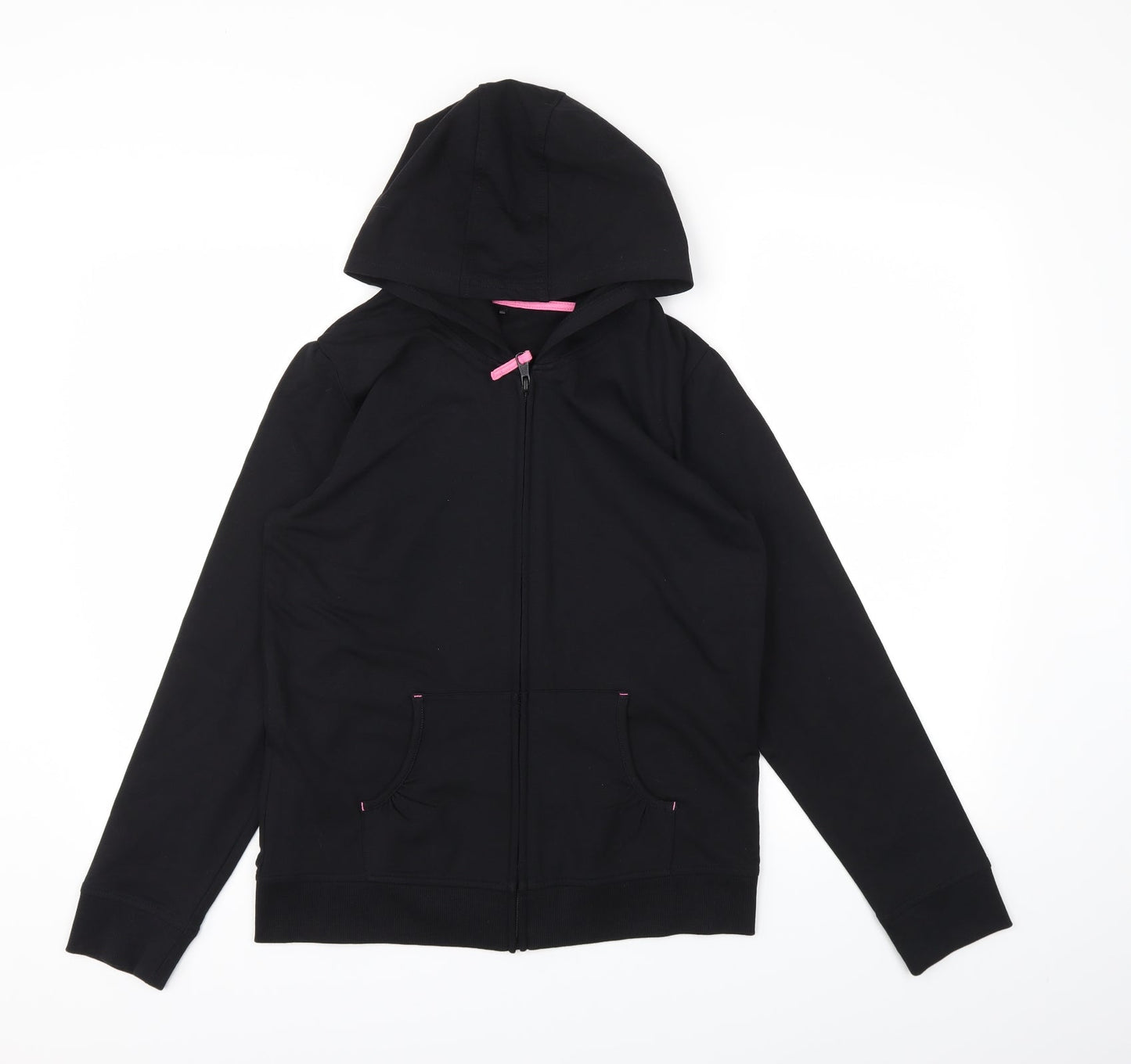 Preworn Girls Black   Full Zip Jumper Size 13-14 Years