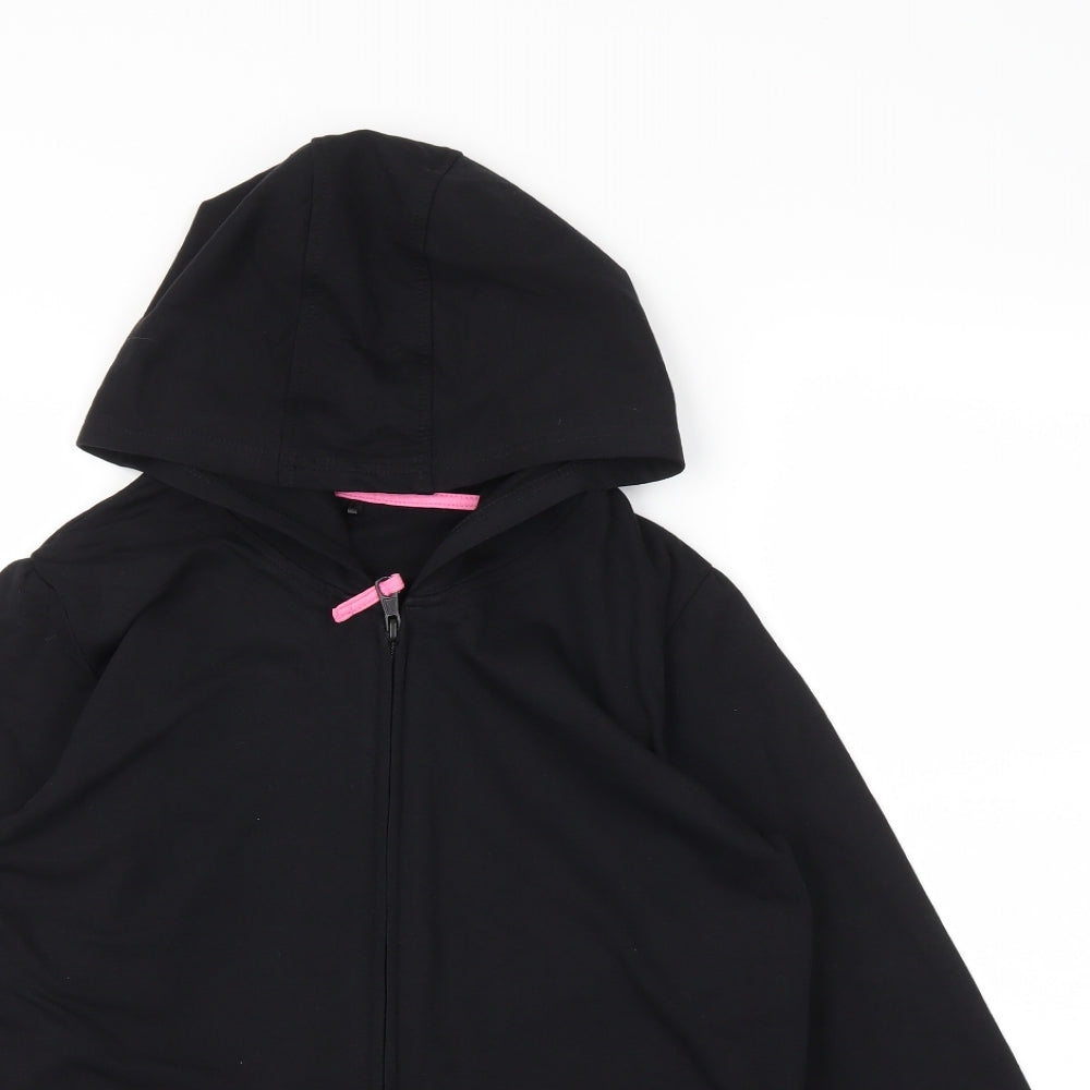 Preworn Girls Black   Full Zip Jumper Size 13-14 Years
