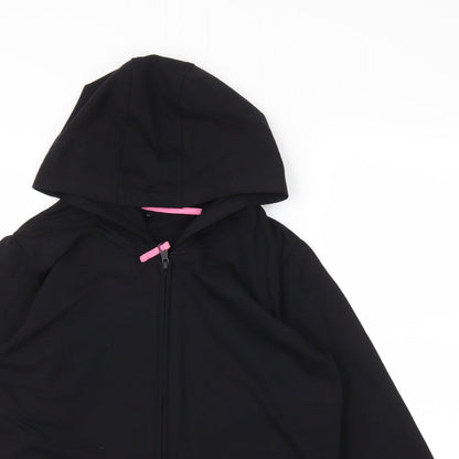 Preworn Girls Black   Full Zip Jumper Size 13-14 Years