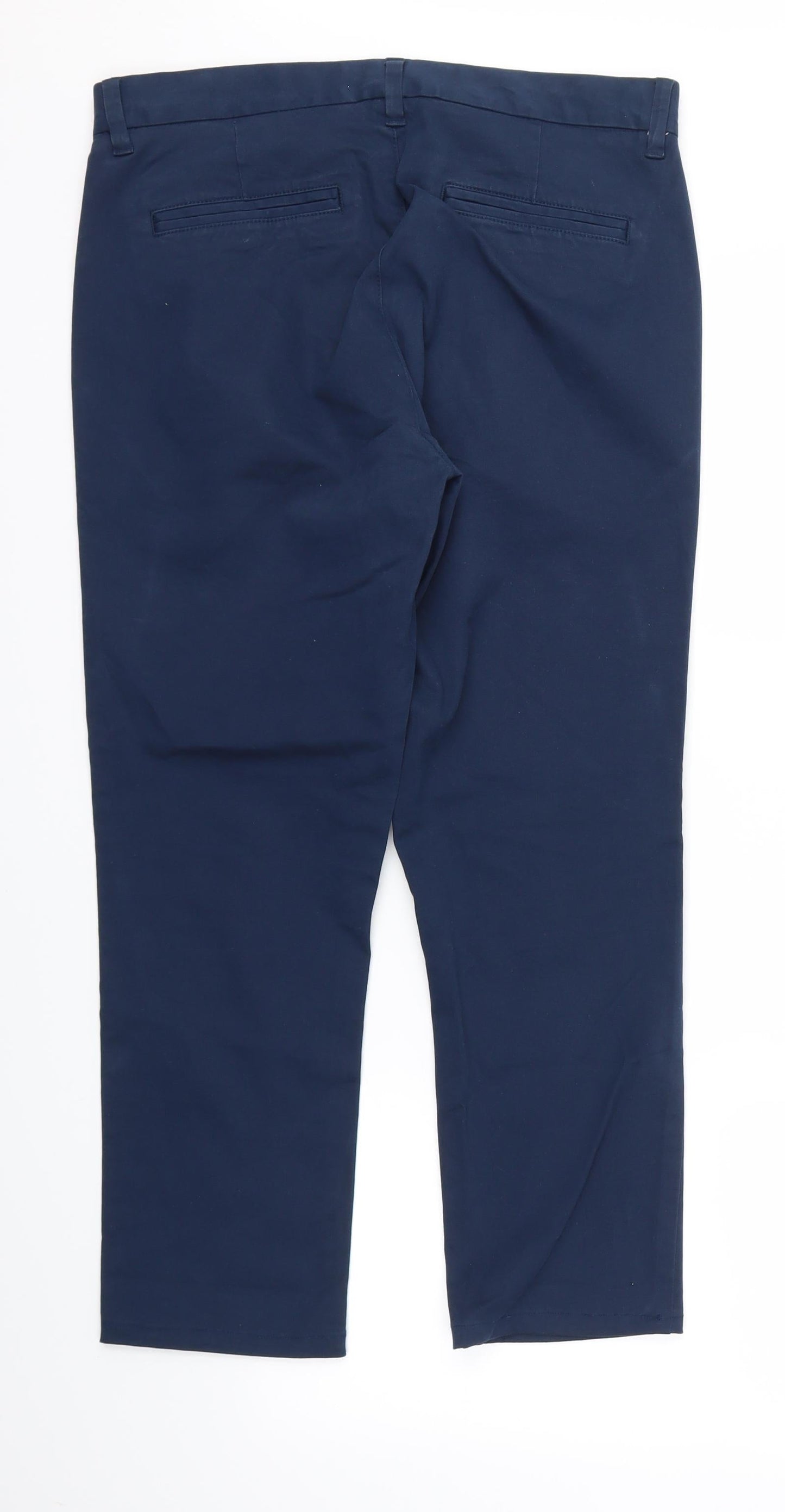 Womens UK Size 32 in Next Relaxed Fit Capri Blue Trousers
