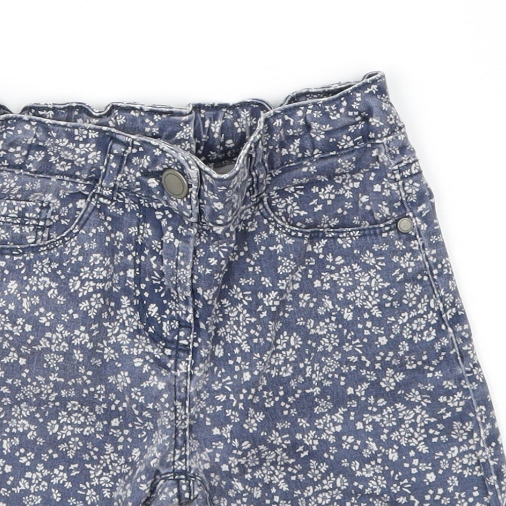 Matalan Girls Blue Floral  Skinny Jeans Size 6-7 Years