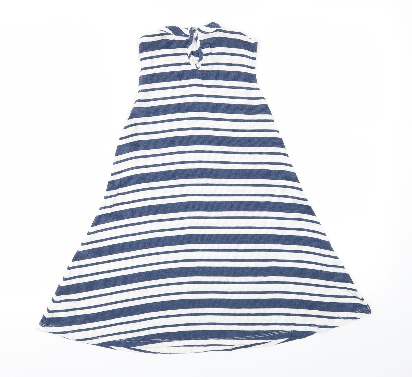 F&F Girls Blue Striped  Fit & Flare  Size 8-9 Years