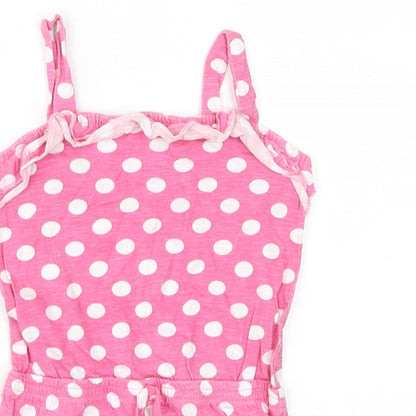 Nutmeg Girls Pink Spotted  Jumpsuit One-Piece Size 2-3 Years